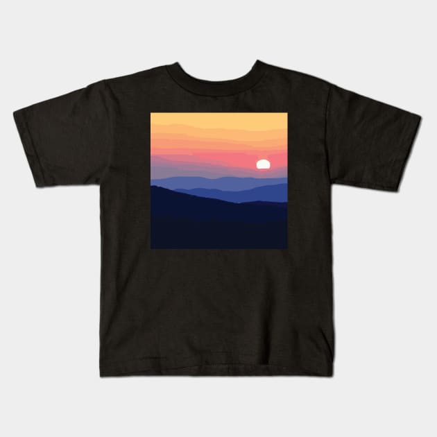 Sunrise in the Wilderness Kids T-Shirt by Art by Ergate